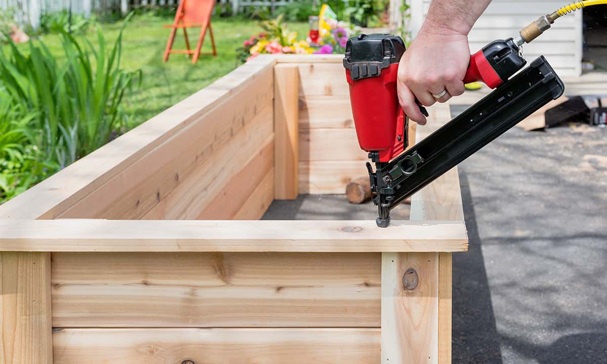 Rent a Nail Gun to Build a Raised Garden Bed